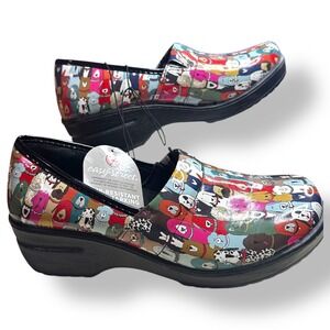 Easy Street Women's Slip On Clogs Shoes Dog Print Multi Color Size Unkno
